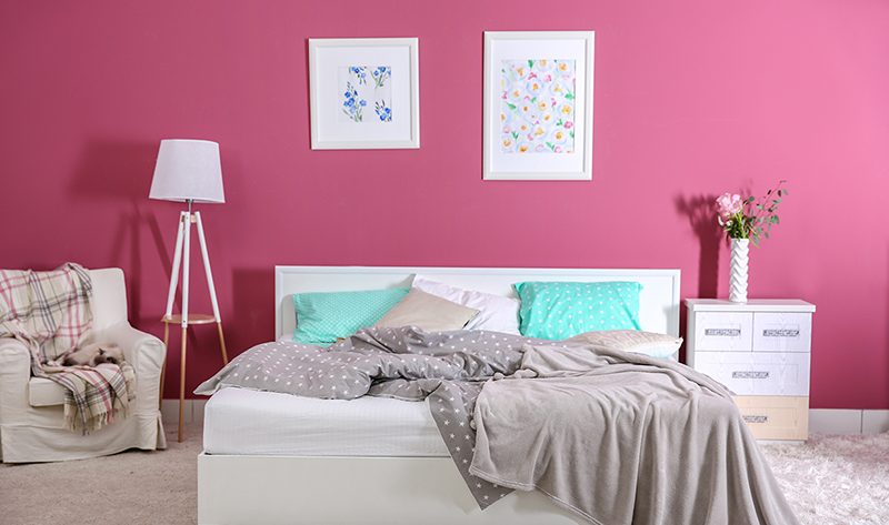 Màu sơn phòng ngủ đẹp hồng
