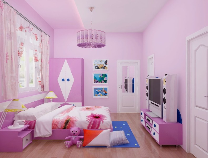 Màu sơn phòng ngủ đẹp màu tím 