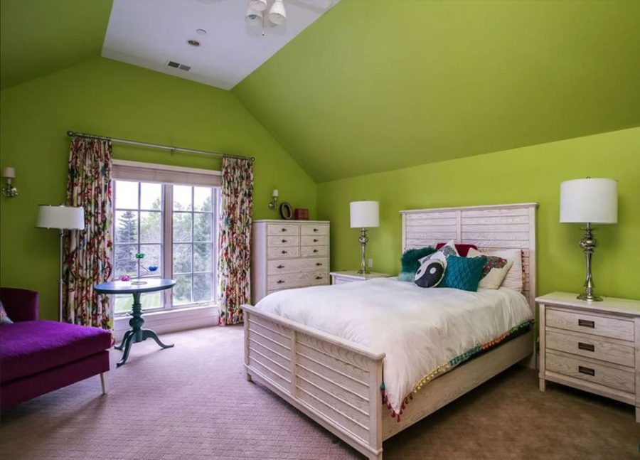 Màu sơn phòng ngủ đẹp màu xanh lá 