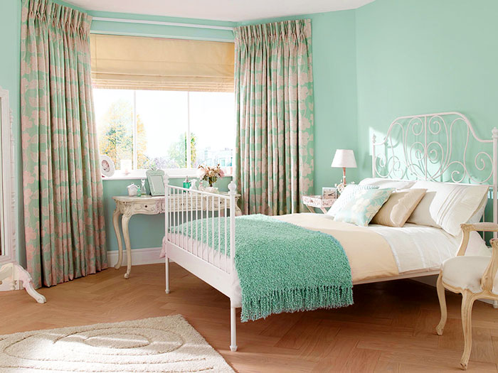 Màu sơn phòng ngủ đẹp màu xanh mint 
