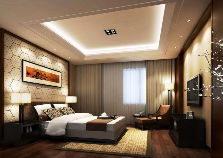 Những thiết kế đèn trần thạch cao phòng ngủ siêu đơn giản, tinh tế