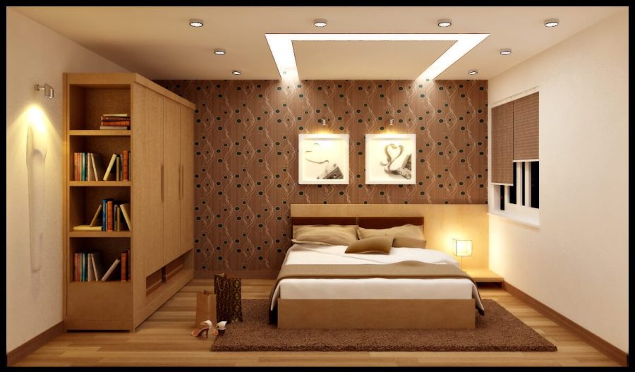 Mẫu đèn trần thạch cao phòng ngủ hot nhất 2022. 