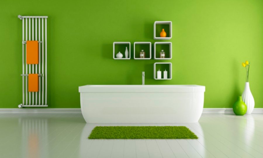 Phòng vệ sinh tươi mát khi được sơn màu xanh lá