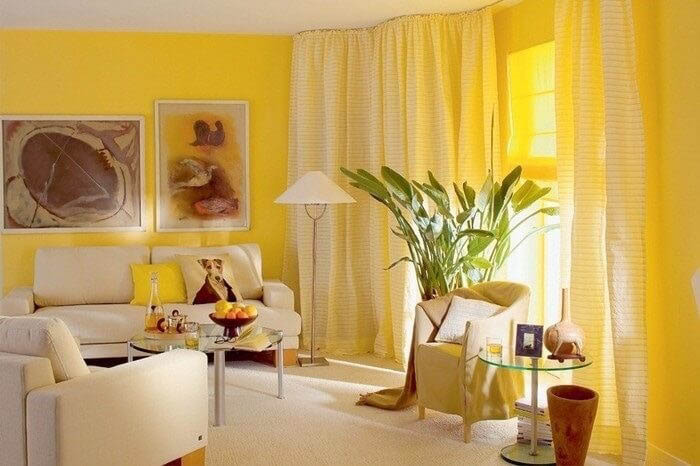 Sơn phòng khách màu vàng sang trọng