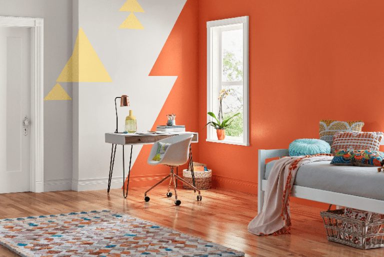 Màu cam thuộc bảng màu sơn nhà đẹp 2022