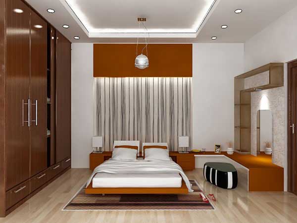 Một mẫu trần phòng ngủ giật cấp đơn giản