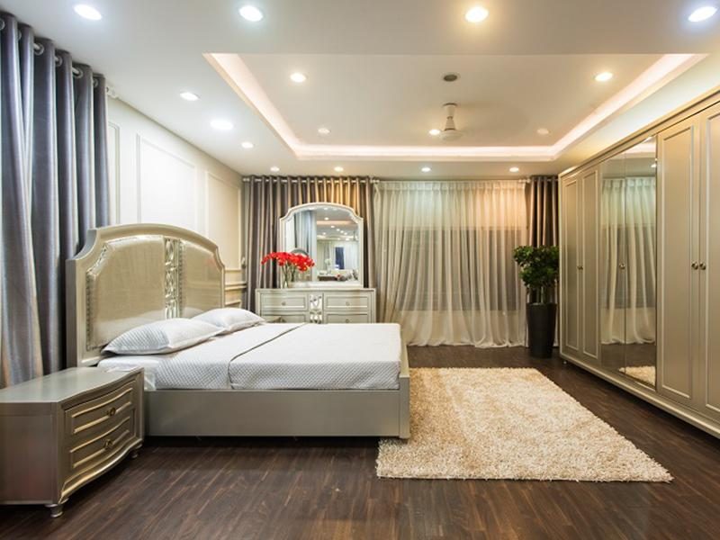 Việc phối màu trần thạch cao phòng ngủ giúp không gian trở nên hiện đại