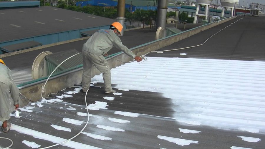 Quá trình thi công sơn chống nóng mái tôn