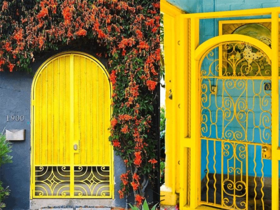 Mẫu sơn cửa sắt màu vàng